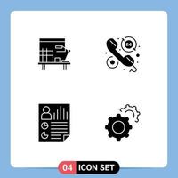 Pack of creative Solid Glyphs of workplace data table help page Editable Vector Design Elements
