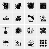 16 iconos de negocios universales vector ilustración de icono creativo para usar en proyectos relacionados con la web y dispositivos móviles