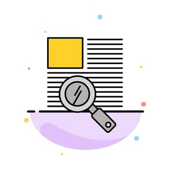 plantilla de icono de color plano abstracto de lectura de zoom de texto de línea vector