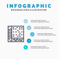 Ableton Application Audio Computer Draw Line icon with 5 steps presentation infographics Background vector