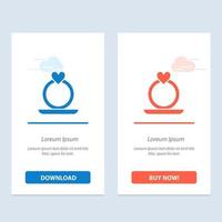 Ring Heart Proposal  Blue and Red Download and Buy Now web Widget Card Template vector