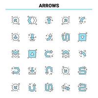 25 flechas conjunto de iconos negros y azules diseño de iconos creativos y plantilla de logotipo fondo de vector de iconos negros creativos