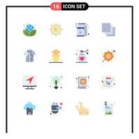 Universal Icon Symbols Group of 16 Modern Flat Colors of trikot refree package sport layers Editable Pack of Creative Vector Design Elements