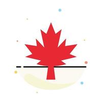 Canada Leaf Maple Abstract Flat Color Icon Template vector