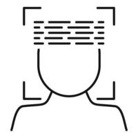 Face scanning icon, outline style vector