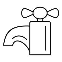 Water faucet icon, outline style vector