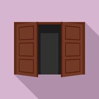 icono de puerta abierta, estilo plano vector