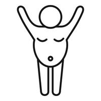 Exercise overweight man icon, outline style vector