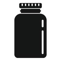 Plastic protein jar icon, simple style vector