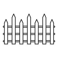 Rustic fence icon, outline style vector