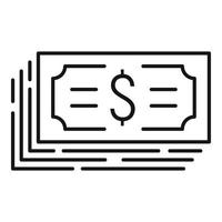 Cash pack icon, outline style vector