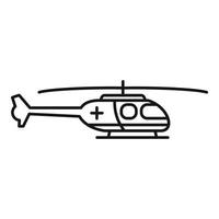 Ambulance helicopter icon, outline style vector