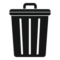 Steel recycle bin icon, simple style vector