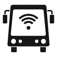 icono de wifi del autobús escolar, estilo simple vector