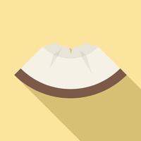 Piece coconut icon, flat style vector