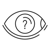 Quest eye question icon, outline style vector