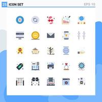 25 Creative Icons Modern Signs and Symbols of link globe zoom data analysis egg Editable Vector Design Elements