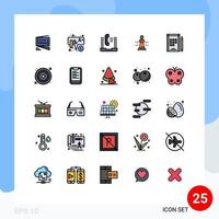 Universal Icon Symbols Group of 25 Modern Filled line Flat Colors of figures advantage preschool chess laptop Editable Vector Design Elements