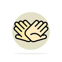 Charity Hands Help Helping Relations Abstract Circle Background Flat color Icon vector