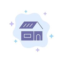 Building Build Construction Home Blue Icon on Abstract Cloud Background vector