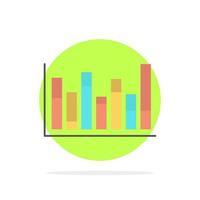 Graph Line Up Down  Abstract Circle Background Flat color Icon vector