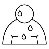 Sweat overweight man icon, outline style vector