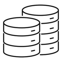 Cloud server hosting icon, outline style vector