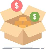 savings box budget money growth Flat Color Icon Vector