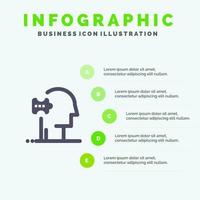 psiquiatría psicología solución soluciones sólido icono infografía 5 pasos presentación antecedentes vector