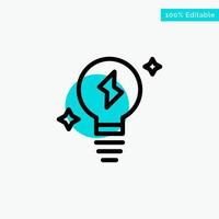 Bulb Light Power turquoise highlight circle point Vector icon
