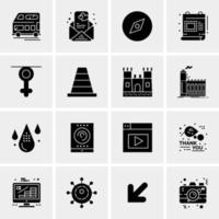 16 iconos de negocios universales vector ilustración de icono creativo para usar en proyectos relacionados con la web y dispositivos móviles