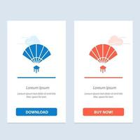 Fan Hand China Chinese  Blue and Red Download and Buy Now web Widget Card Template vector
