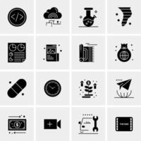 16 iconos de negocios universales vector ilustración de icono creativo para usar en proyectos relacionados con la web y dispositivos móviles