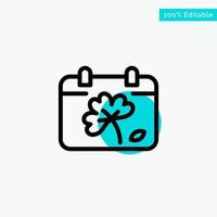 Calendar Flower Day Spring turquoise highlight circle point Vector icon