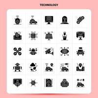 Solid 25 Technology Icon set Vector Glyph Style Design Black Icons Set Web and Mobile Business ideas design Vector Illustration