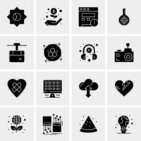 16 iconos de negocios universales vector ilustración de icono creativo para usar en proyectos relacionados con la web y dispositivos móviles