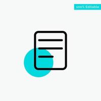 Twitter Text Chat turquoise highlight circle point Vector icon