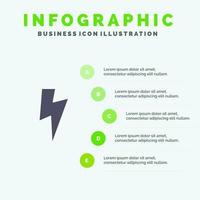 Power Basic Ui Solid Icon Infographics 5 Steps Presentation Background vector