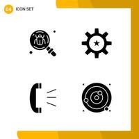 4 Icon Set Solid Style Icon Pack Glyph Symbols isolated on White Backgound for Responsive Website Designing vector