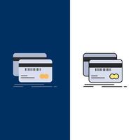 tarjeta bancaria crédito débito finanzas color plano icono vector