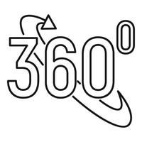 Virtual 360 degrees icon, outline style vector