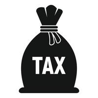 Tax money bag icon, simple style vector