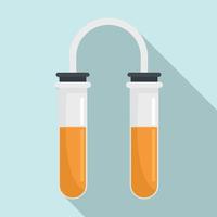 Double test tube lab icon, flat style vector