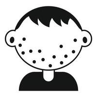 Chicken pox kid boy icon, simple style vector