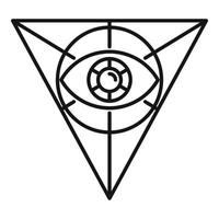 Emblem triangle icon, outline style vector
