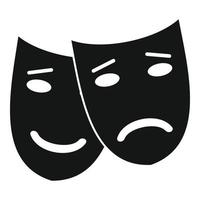 Bipolar disorder mask icon, simple style vector