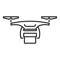 Drone delivery icon, outline style vector