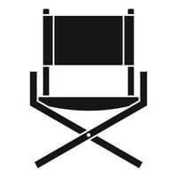 Folding textile chair icon, simple style vector