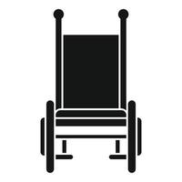 icono de silla de ruedas de vista frontal, estilo simple vector