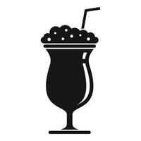 icono de batido de helado, estilo simple vector